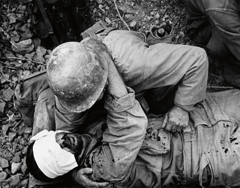 W. EUGENE SMITH (1918-1978) Soldiers on Okinawa, Japan (World War II).